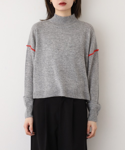 EGLANTINE(エグランティーヌ)の「EGLANTINE ウール100%ハイネックニット長袖(ニット/セーター・レディース・シルバーグレー/ネイビー/ベージュ・38)」の12枚目の写真