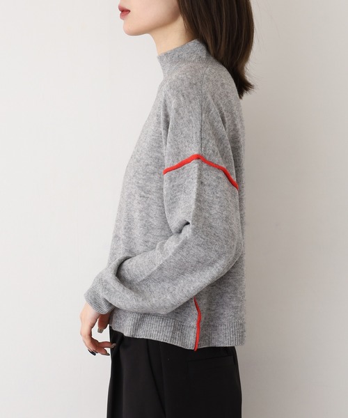 EGLANTINE(エグランティーヌ)の「EGLANTINE ウール100%ハイネックニット長袖(ニット/セーター・レディース・シルバーグレー/ネイビー/ベージュ・38)」の13枚目の写真