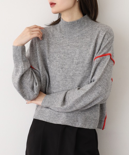 EGLANTINE(エグランティーヌ)の「EGLANTINE ウール100%ハイネックニット長袖(ニット/セーター・レディース・シルバーグレー/ネイビー/ベージュ・38)」の21枚目の写真