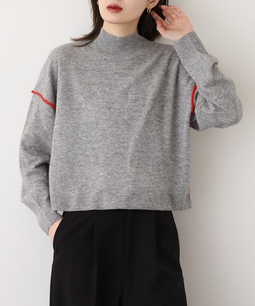EGLANTINE(エグランティーヌ)の「EGLANTINE ウール100%ハイネックニット長袖(ニット/セーター・レディース・シルバーグレー/ネイビー/ベージュ・38)」の22枚目の写真