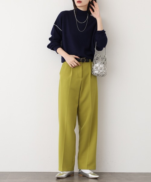 EGLANTINE(エグランティーヌ)の「EGLANTINE ウール100%ハイネックニット長袖(ニット/セーター・レディース・シルバーグレー/ネイビー/ベージュ・38)」の11枚目の写真
