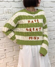 w closet | ボーダーアランニット(ニット/セーター)