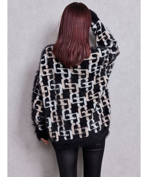 GYDA(ジェイダ)の「GG PATTERN MIXシャギーニットトップス(ニット/セーター・レディース・アイボリー/ブラック/ピンク・FREE)」の5枚目の写真