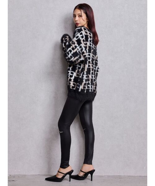 GYDA(ジェイダ)の「GG PATTERN MIXシャギーニットトップス(ニット/セーター・レディース・アイボリー/ブラック/ピンク・FREE)」の7枚目の写真