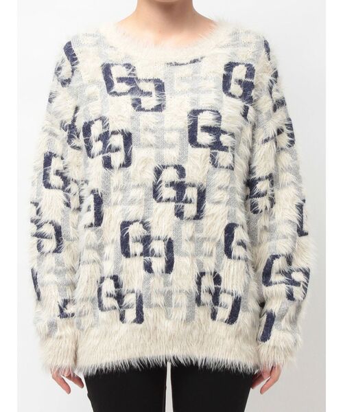 GYDA(ジェイダ)の「GG PATTERN MIXシャギーニットトップス(ニット/セーター・レディース・アイボリー/ブラック/ピンク・FREE)」の12枚目の写真
