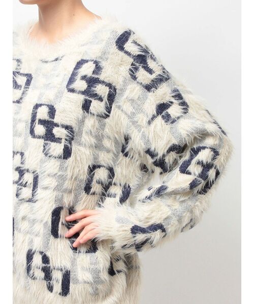 GYDA(ジェイダ)の「GG PATTERN MIXシャギーニットトップス(ニット/セーター・レディース・アイボリー/ブラック/ピンク・FREE)」の16枚目の写真