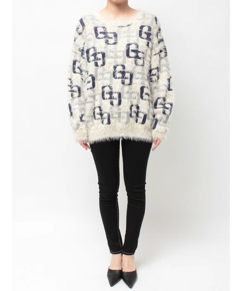 GYDA(ジェイダ)の「GG PATTERN MIXシャギーニットトップス(ニット/セーター・レディース・アイボリー/ブラック/ピンク・FREE)」の19枚目の写真