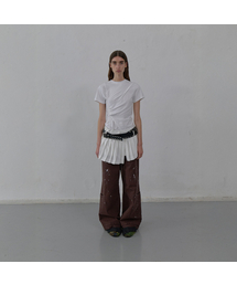 LCDC TM（エルシーディーシーティーエム）の「PAINT EFFECT WIDE-LEG TROUSERS (BROWN)（その他パンツ）」