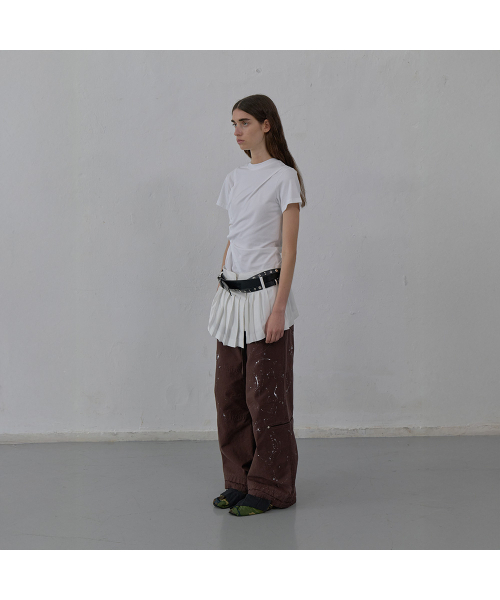 LCDC TM(エルシーディーシーティーエム)の「PAINT EFFECT WIDE-LEG TROUSERS (BROWN)(その他パンツ・レディース・その他・SMALL/MEDIUM)」の2枚目の写真