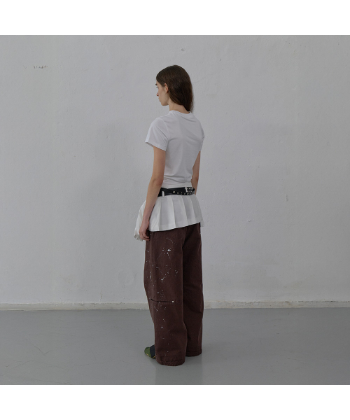 LCDC TM(エルシーディーシーティーエム)の「PAINT EFFECT WIDE-LEG TROUSERS (BROWN)(その他パンツ・レディース・その他・SMALL/MEDIUM)」の3枚目の写真