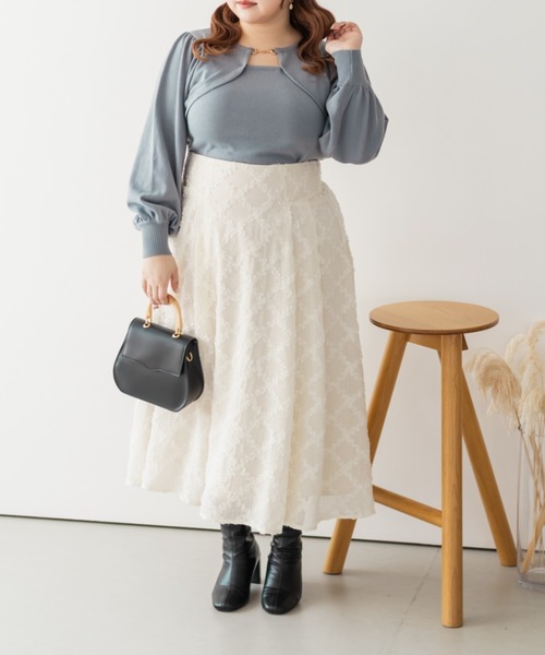 CLETTE(クレット)の「CLETTEオリジナルビットデザインニット(ニット/セーター・レディース・ブルー/ブラック/ピンク・LL/3L/4L)」の11枚目の写真