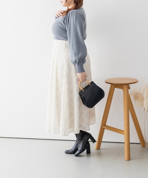 CLETTE(クレット)の「CLETTEオリジナルビットデザインニット(ニット/セーター・レディース・ブルー/ブラック/ピンク・LL/3L/4L)」の12枚目の写真