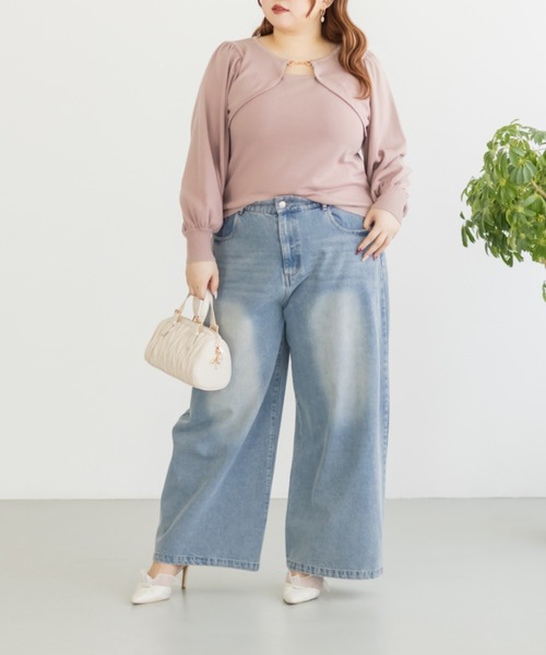 CLETTE(クレット)の「CLETTEオリジナルビットデザインニット(ニット/セーター・レディース・ブルー/ブラック/ピンク・LL/3L/4L)」の16枚目の写真