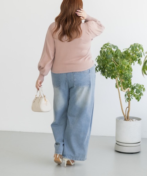CLETTE(クレット)の「CLETTEオリジナルビットデザインニット(ニット/セーター・レディース・ブルー/ブラック/ピンク・LL/3L/4L)」の17枚目の写真