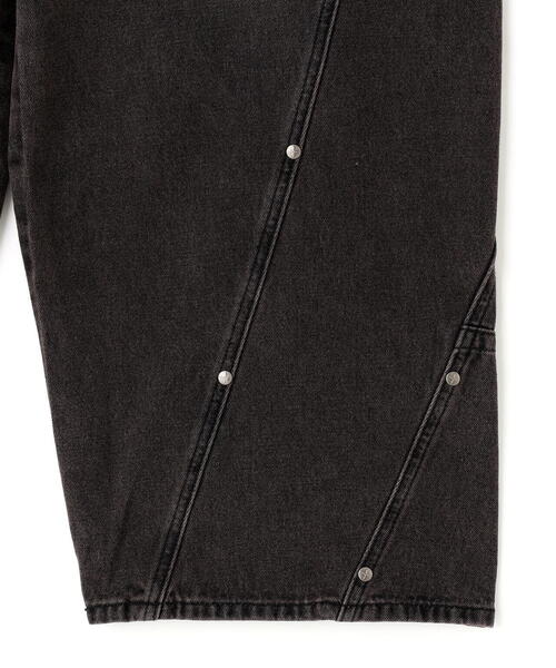 NOT4NERD(ノットフォーナード)の「NOT4NERD/ノットフォーナード/Stud Incision Curved Denim Pants(デニムパンツ・メンズ・ブラック/ブルー・M/XL/L)」の9枚目の写真