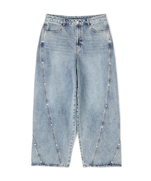 NOT4NERD(ノットフォーナード)の「NOT4NERD/ノットフォーナード/Stud Incision Curved Denim Pants(デニムパンツ・メンズ・ブラック/ブルー・M/XL/L)」の4枚目の写真