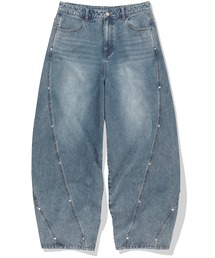 NOT4NERD | NOT4NERD/ノットフォーナード/Stud Incision Curved Denim Pants(デニムパンツ)