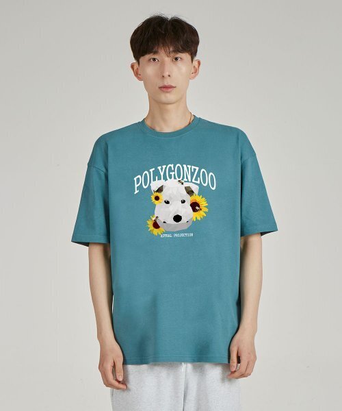 ASTRAL PROJECTION(アストラルプロジェクション)の「ポリゴン シゴルジャブゾン ラウンドネック 15番手 綿 半袖Tシャツ_ブルーグリーン(Tシャツ/カットソー・メンズ・その他・LARGE/X-LARGE)」の1枚目の写真