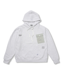 Tech Pocket Oversized Hoodie White Melange