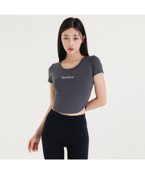 MALDEN(モールデン)の「コットンライク クロップショートスリーブ(Tシャツ/カットソー・レディース・ブラック/ホワイト/チャコール・SMALL/MEDIUM/LARGE)」の3枚目の写真