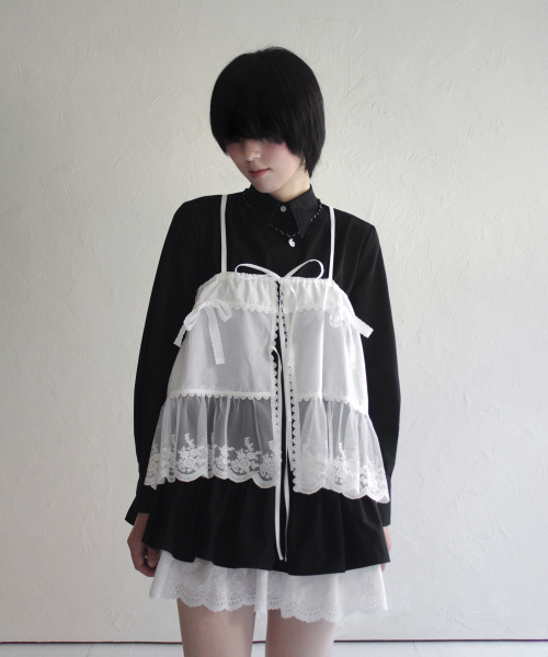 ハイディフリルリボンレースビスチェホワイト