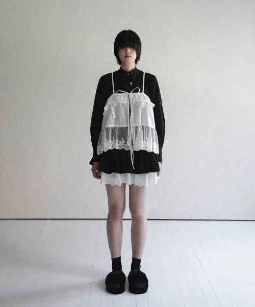 RUBATI(ルバティ)の「ハイディフリルリボンレースビスチェホワイト(Tシャツ/カットソー・レディース・その他・FREE)」の4枚目の写真