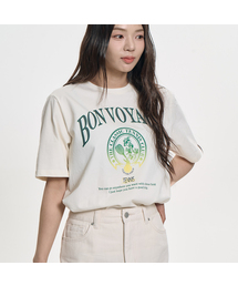 クレバーシンボルアートワークTシャツ_クリーム
