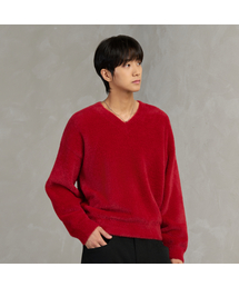 オーバーサイズ ニット」に該当するレッド/赤色系のメンズファッション