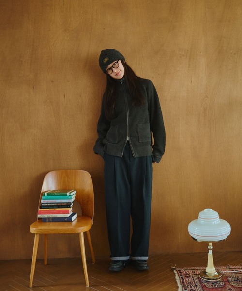 BROKEN BASE（ブロークンベース）の「Inside Check Drivers Knit / インサイドチェックドライバーズニット（ニット/セーター・メンズ・チャコールグレー/ネイビー・MEDIUM/LARGE）」の20枚目の写真