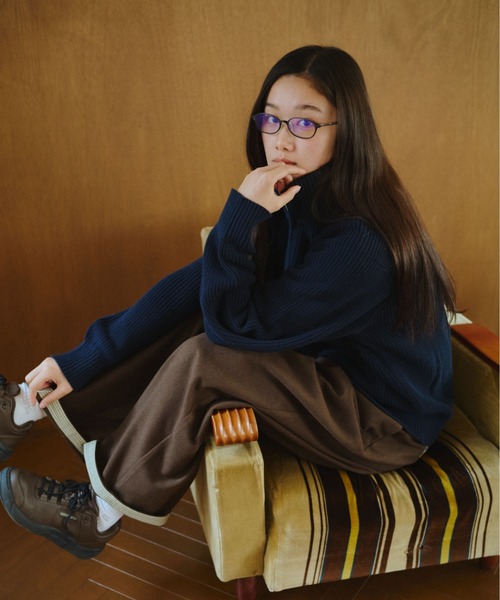 BROKEN BASE（ブロークンベース）の「Inside Check Drivers Knit / インサイドチェックドライバーズニット（ニット/セーター・メンズ・チャコールグレー/ネイビー・MEDIUM/LARGE）」の7枚目の写真