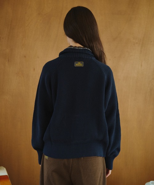 BROKEN BASE（ブロークンベース）の「Inside Check Drivers Knit / インサイドチェックドライバーズニット（ニット/セーター・メンズ・チャコールグレー/ネイビー・MEDIUM/LARGE）」の10枚目の写真