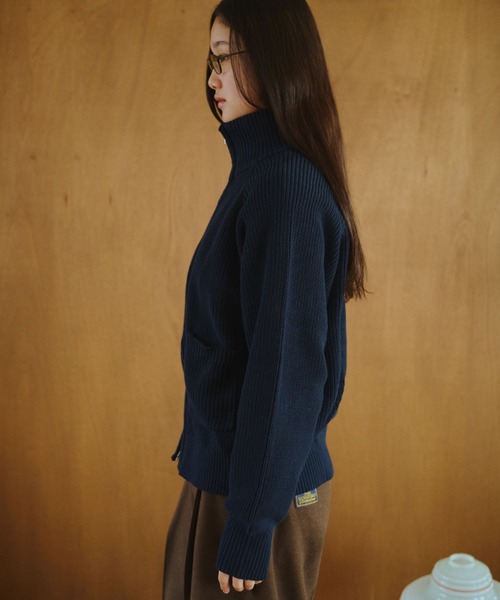 BROKEN BASE（ブロークンベース）の「Inside Check Drivers Knit / インサイドチェックドライバーズニット（ニット/セーター・メンズ・チャコールグレー/ネイビー・MEDIUM/LARGE）」の14枚目の写真