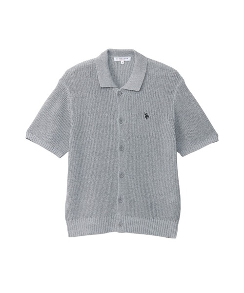 U.S. POLO ASSN.(ユーエスポロアッスン)の「【U.S. POLO ASSN.】畦編み ポロ カーディガン(ポロシャツ・メンズ・アッシュグレー/サックスブルー/ブラック・M/L)」の1枚目の写真