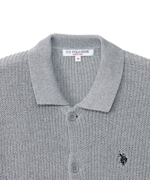 U.S. POLO ASSN.(ユーエスポロアッスン)の「【U.S. POLO ASSN.】畦編み ポロ カーディガン(ポロシャツ・メンズ・アッシュグレー/サックスブルー/ブラック・M/L)」の6枚目の写真