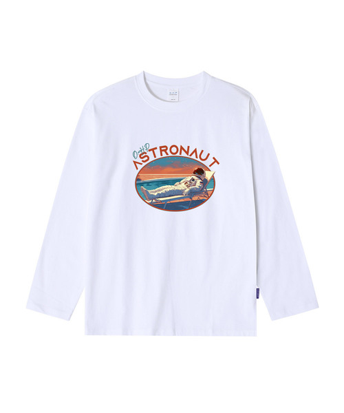 OHP(ワンハンドレッドパーセント)の「OHPxHARMONIA バカになった宇宙人ベーシック長袖Tシャツ(Tシャツ/カットソー・メンズ・ホワイト/ブラック・LARGE/X-LARGE/XX-LARGE/MEDIUM)」の1枚目の写真