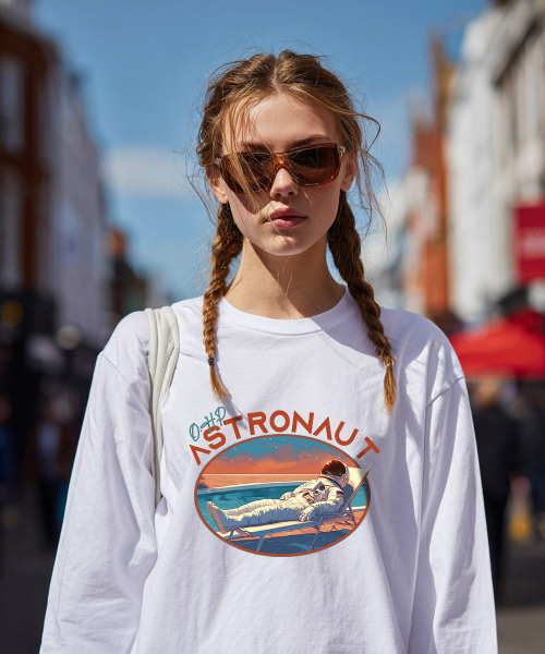 OHP(ワンハンドレッドパーセント)の「OHPxHARMONIA バカになった宇宙人ベーシック長袖Tシャツ(Tシャツ/カットソー・メンズ・ホワイト/ブラック・LARGE/X-LARGE/XX-LARGE/MEDIUM)」の3枚目の写真