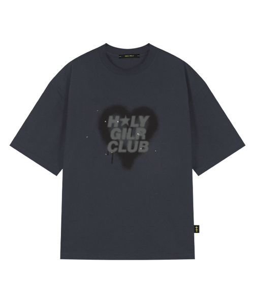 HOLY NUMBER 7(ホーリーナンバーセブン)の「オーバーサイズヒップホップダンススタジオハートグラフィック半袖Tシャツ_チャコール(Tシャツ/カットソー・レディース・チャコール・FREE)」の2枚目の写真