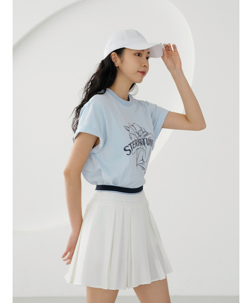NITINA(ニティナ)の「オーガニックシルケットプリントTシャツ S/BL(Tシャツ/カットソー・レディース・スカイブルー・FREE)」の3枚目の写真