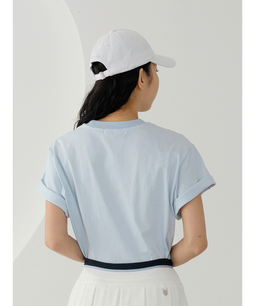 NITINA(ニティナ)の「オーガニックシルケットプリントTシャツ S/BL(Tシャツ/カットソー・レディース・スカイブルー・FREE)」の4枚目の写真