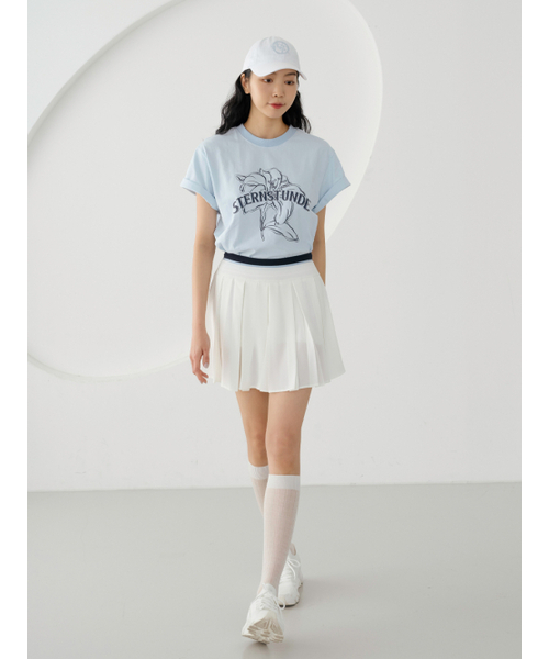 NITINA(ニティナ)の「オーガニックシルケットプリントTシャツ S/BL(Tシャツ/カットソー・レディース・スカイブルー・FREE)」の6枚目の写真