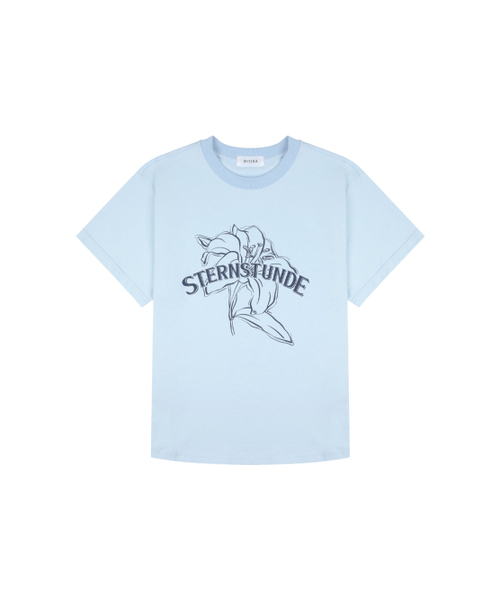 NITINA(ニティナ)の「オーガニックシルケットプリントTシャツ S/BL(Tシャツ/カットソー・レディース・スカイブルー・FREE)」の7枚目の写真