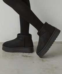 mili an deni（ミリアンデニ）の「厚底ショートムートン風ブーツ（ブーツ）」