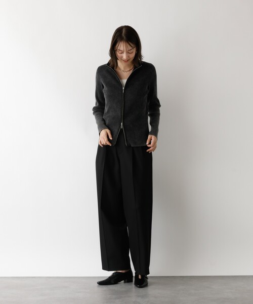 abahouse mavie(アバハウスマヴィ)の「Wジップリブハイネックカーデ(カーディガン/ボレロ・レディース・ネイビー/ブラック・フリー)」の6枚目の写真