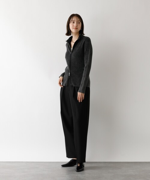 abahouse mavie(アバハウスマヴィ)の「Wジップリブハイネックカーデ(カーディガン/ボレロ・レディース・ネイビー/ブラック・フリー)」の7枚目の写真