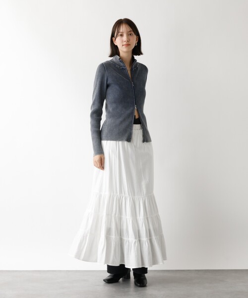 abahouse mavie(アバハウスマヴィ)の「Wジップリブハイネックカーデ(カーディガン/ボレロ・レディース・ネイビー/ブラック・フリー)」の15枚目の写真