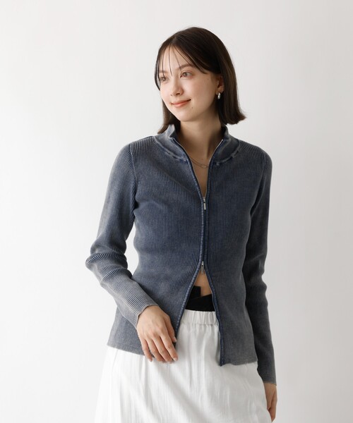 abahouse mavie(アバハウスマヴィ)の「Wジップリブハイネックカーデ(カーディガン/ボレロ・レディース・ネイビー/ブラック・フリー)」の21枚目の写真