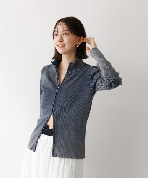 abahouse mavie(アバハウスマヴィ)の「Wジップリブハイネックカーデ(カーディガン/ボレロ・レディース・ネイビー/ブラック・フリー)」の22枚目の写真