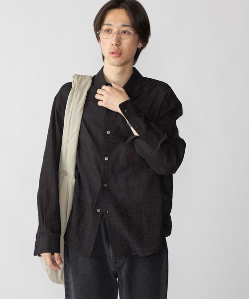 City Ambient Products（シティアンビエントプロダクツ）の「City Ambient Products: レギュラー ボイル チェック ロング スリーブ シャツ（シャツ/ブラウス・メンズ・ブラック/ネイビー・LARGE/MEDIUM/SMALL）」の3枚目の写真