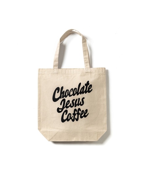 Chocolate Jesus Coffee(チョコレートジーザスコーヒー)の「COFFEE LOGO TOTE BAG(MEDIUM)(トートバッグ・メンズ・ピンク/ナチュラル/ブルー/ブラック/オリーブ・FREE)」の1枚目の写真