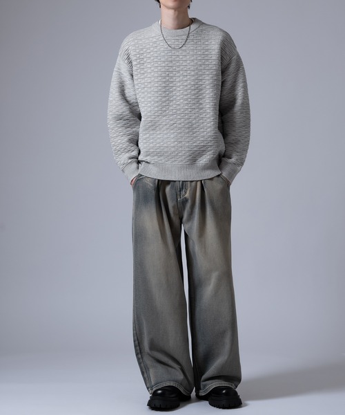 Crownor(クラウノアー)の「ジャガード ニットセーター(ニット/セーター・メンズ・ホワイト/ブラック・LARGE/MEDIUM)」の3枚目の写真